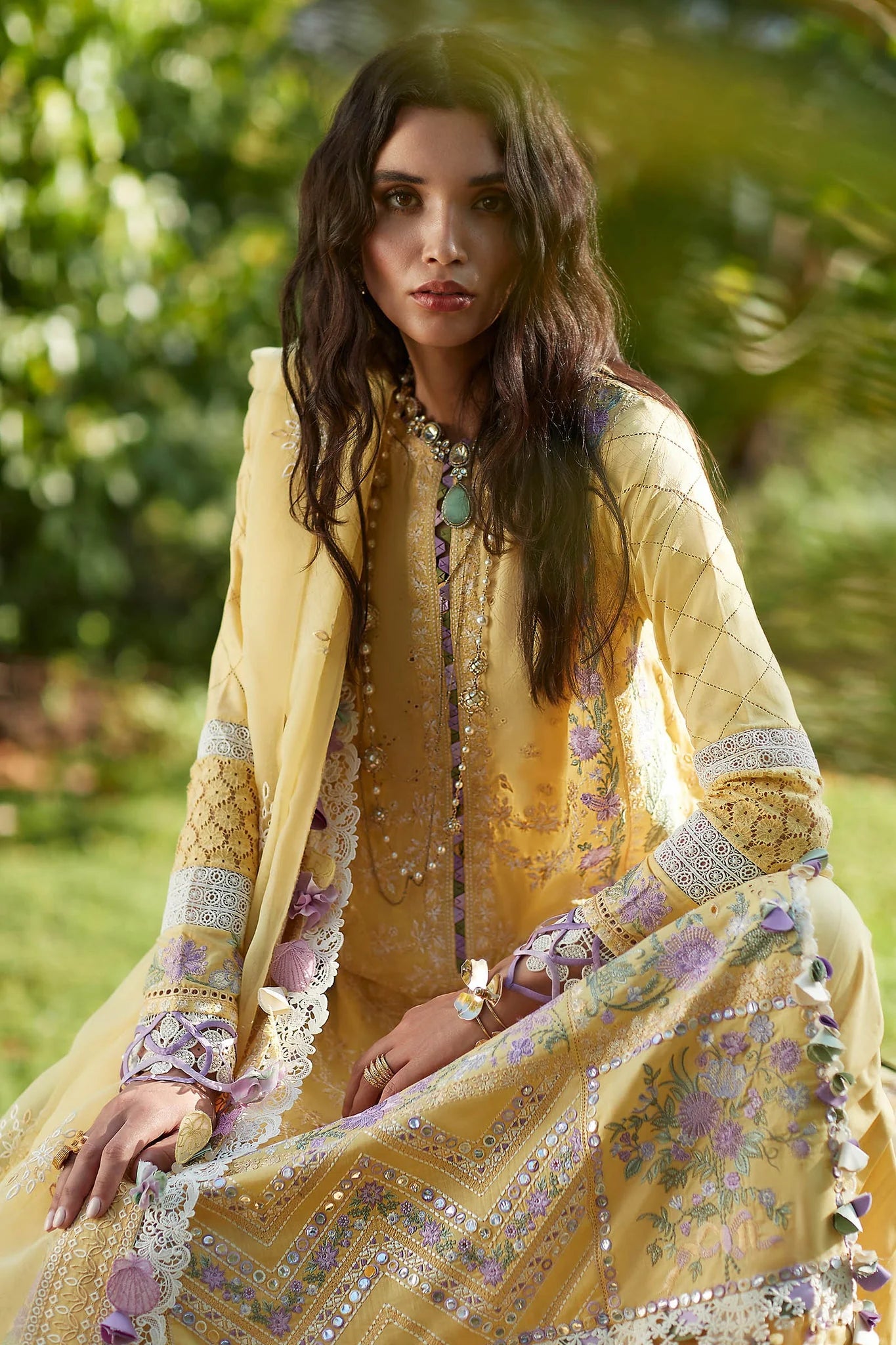 ELAN Embroidered Luxury Lawn Unstitched 3Piece Suit EL23-01-B IRA