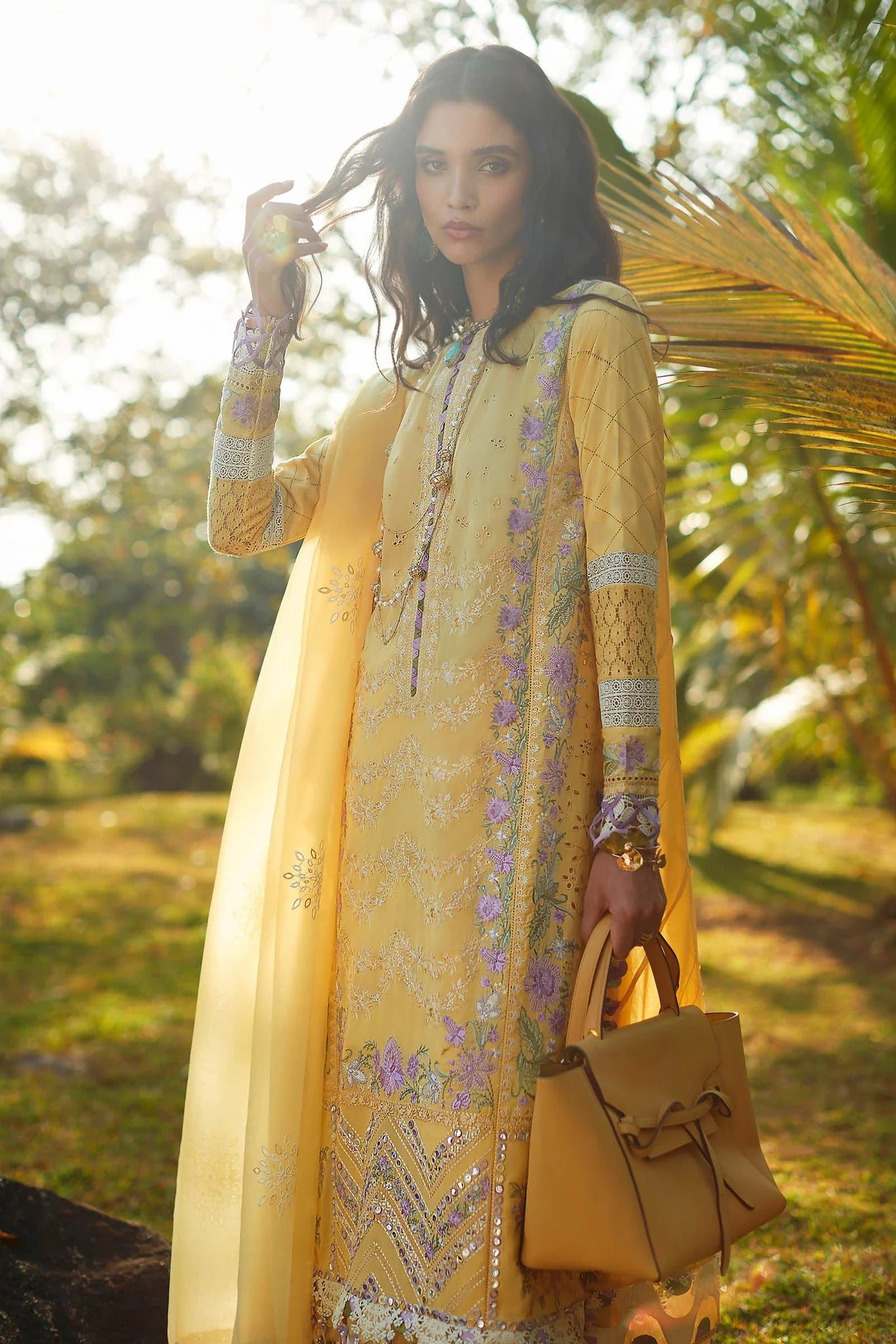 ELAN Embroidered Luxury Lawn Unstitched 3Piece Suit EL23-01-B IRA