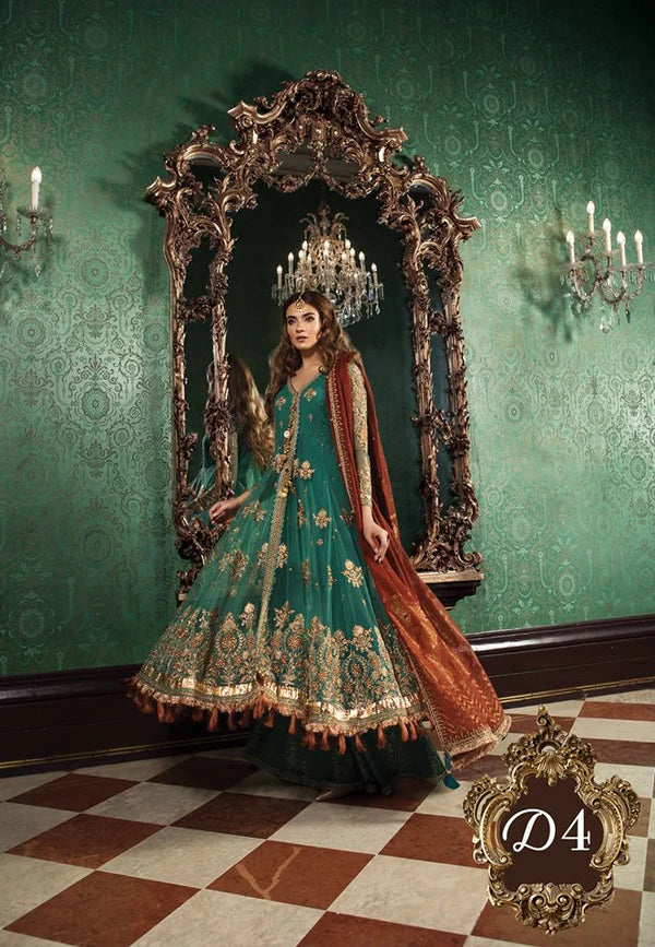 Maria.B Wedding Edit Collection - Emerald Green Colored with Gold Accents BD-04