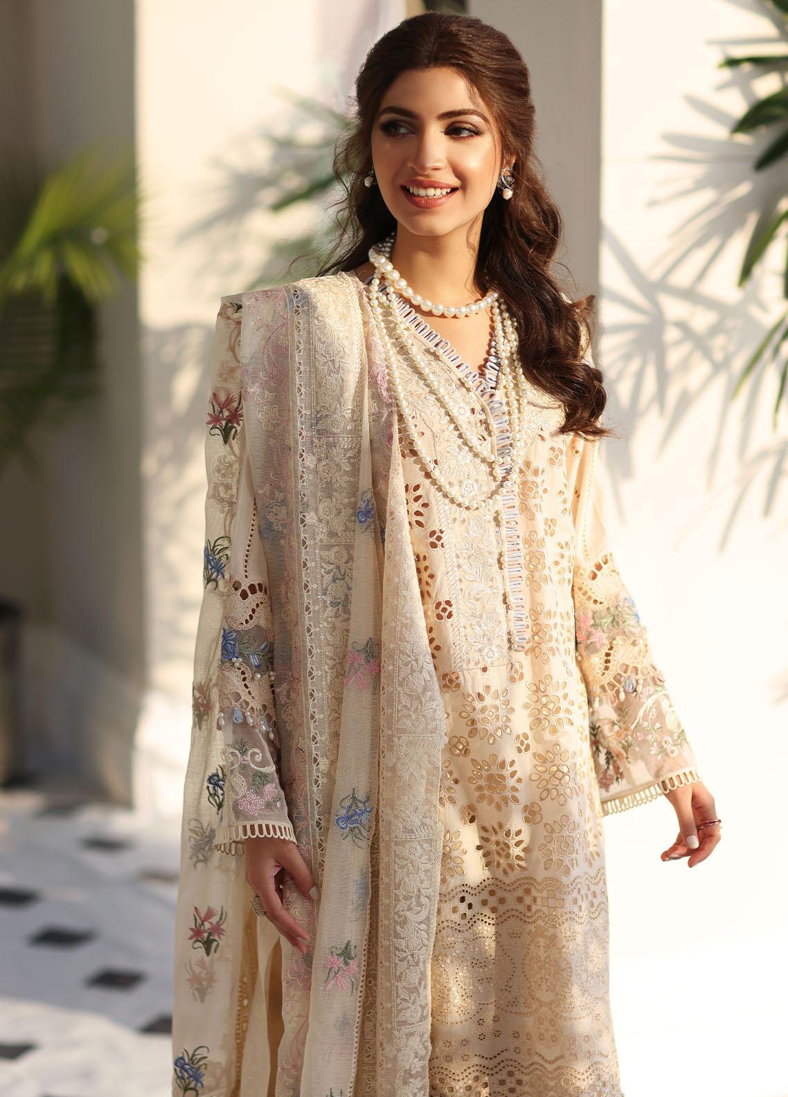 Elaf Embroidered Lawn Suits Unstitched 3 Piece EF23FC ELC-07 Harmony - Festive Collection