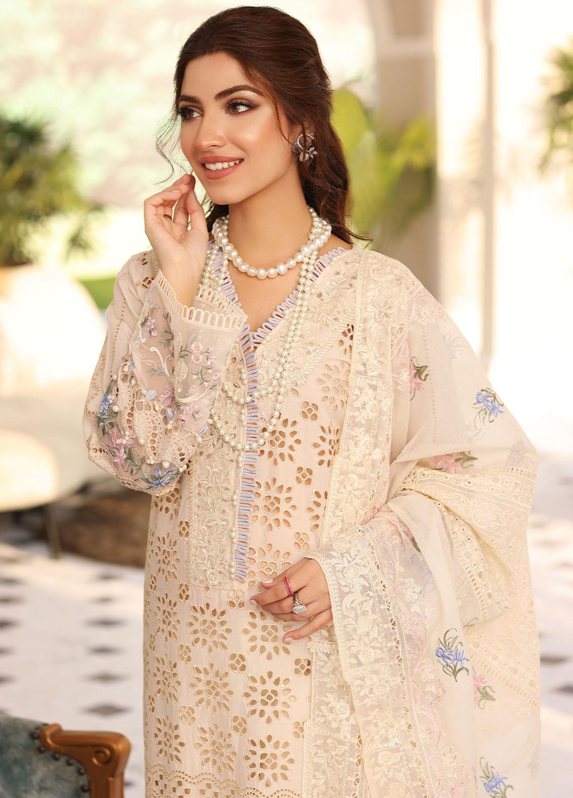 Elaf Embroidered Lawn Suits Unstitched 3 Piece EF23FC ELC-07 Harmony - Festive Collection