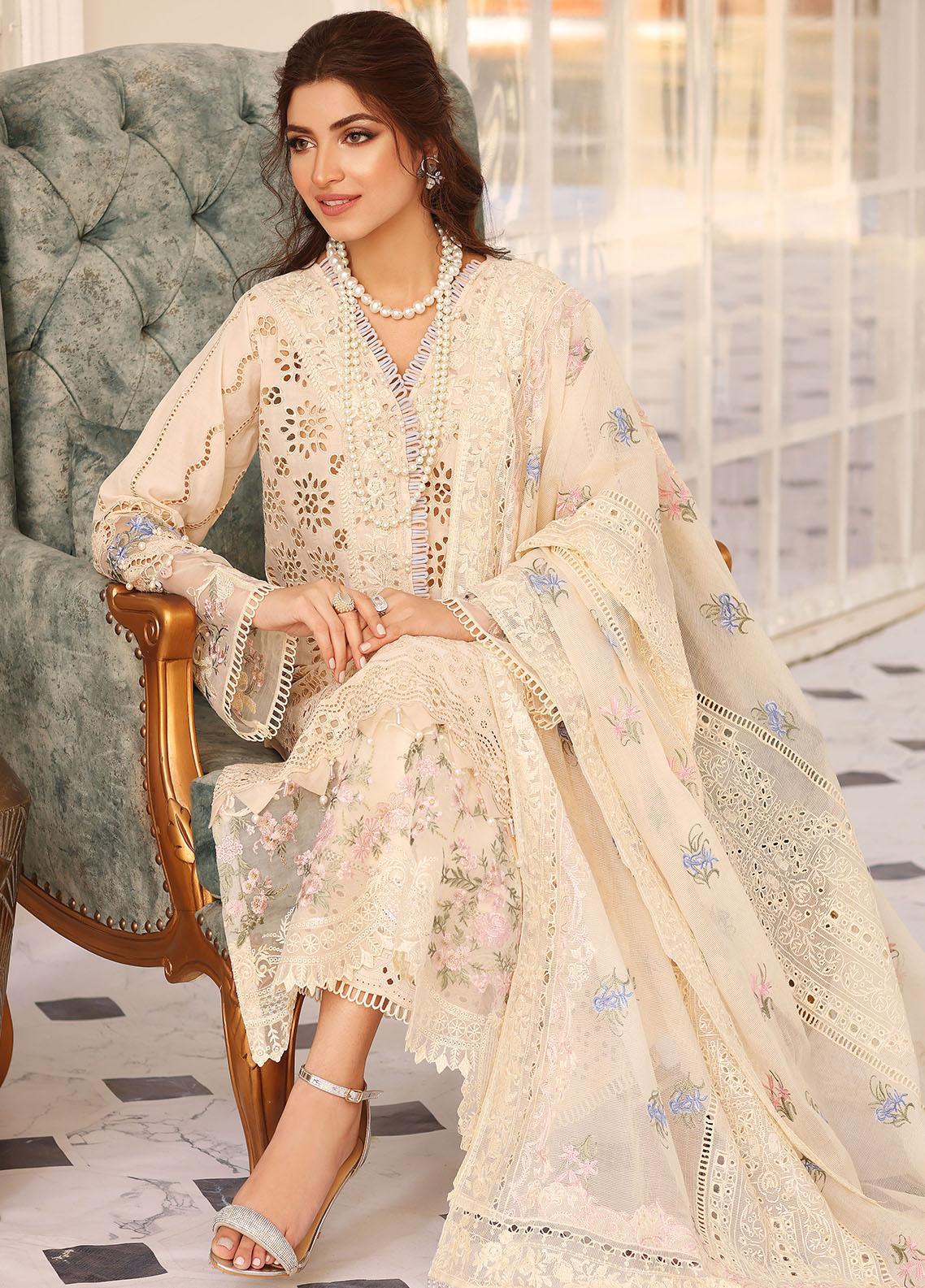 Elaf Embroidered Lawn Suits Unstitched 3 Piece EF23FC ELC-07 Harmony - Festive Collection