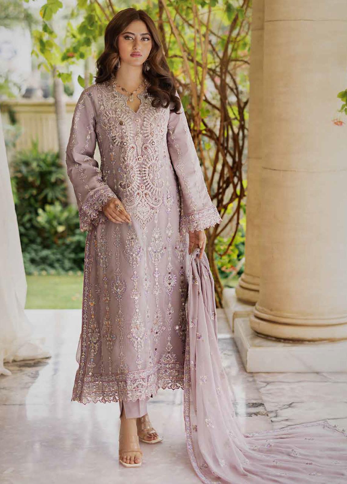 Ishq Aatish by Emaan Adeel Embroidered Chiffon Suits Unstitched 3 Piece EA23IA AT-01 - Luxury Collection