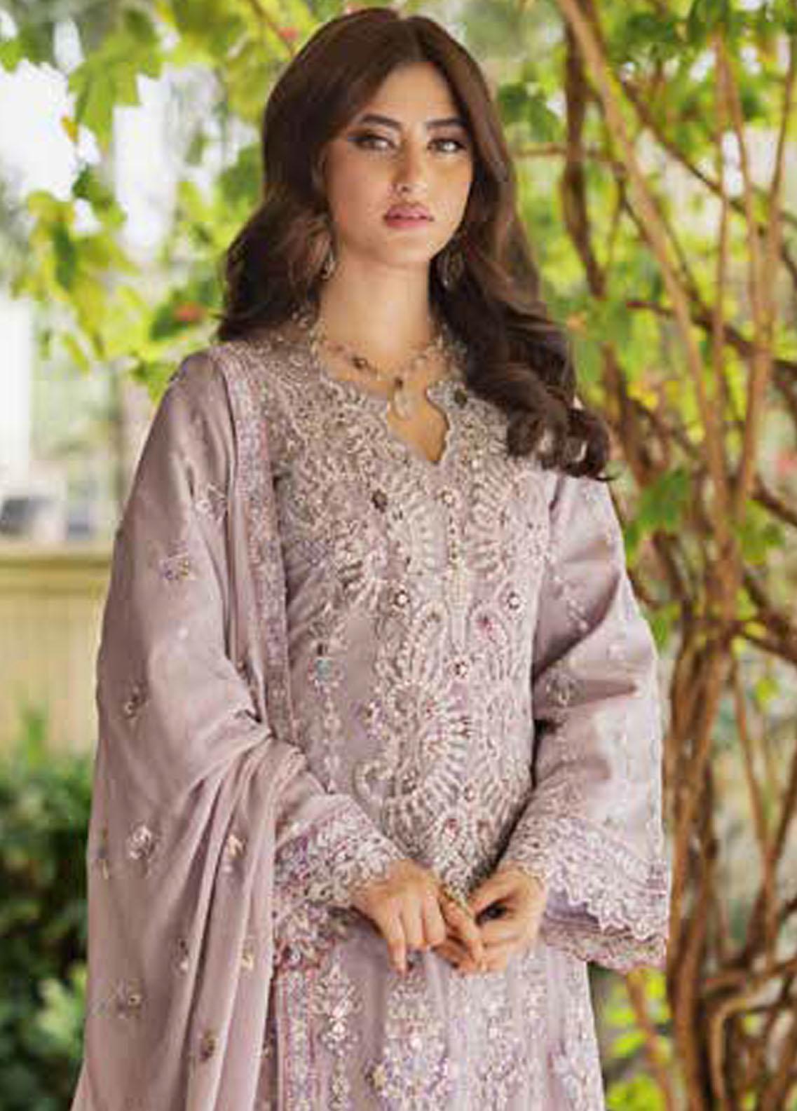 Ishq Aatish by Emaan Adeel Embroidered Chiffon Suits Unstitched 3 Piece EA23IA AT-01 - Luxury Collection