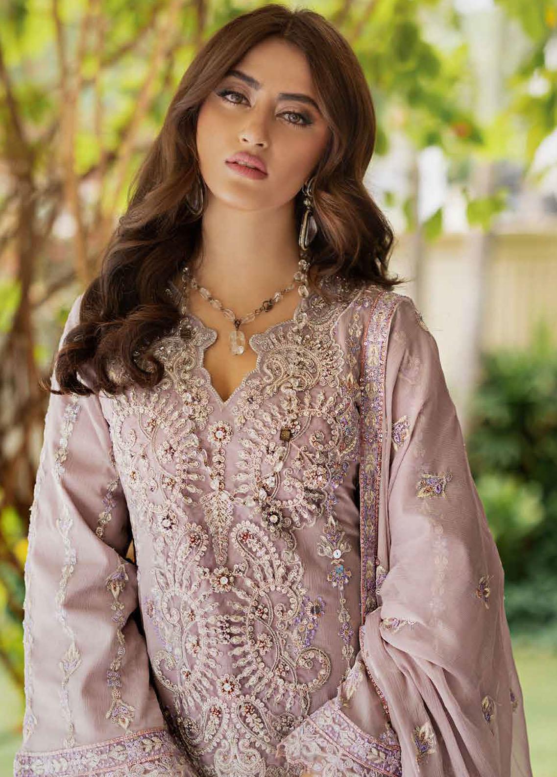 Ishq Aatish by Emaan Adeel Embroidered Chiffon Suits Unstitched 3 Piece EA23IA AT-01 - Luxury Collection